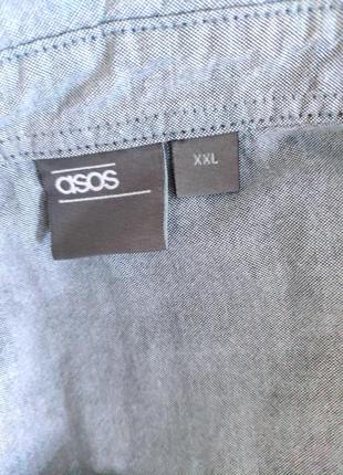 Британского бренда asos мужская рубашка серая, длинный рукав4 фото