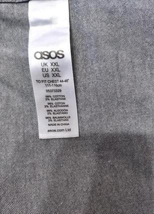 Британского бренда asos мужская рубашка серая, длинный рукав5 фото