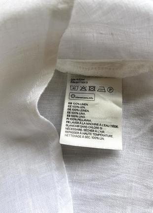 Белая блуза h&amp;m лен/ 3xl9 фото