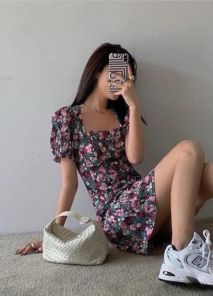 Міні-сукня в квітковий принт 🌸1 фото
