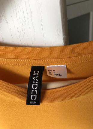 Укорочена футболка ( кроп топ) яскравого мандаринового кольору від h&m divided3 фото