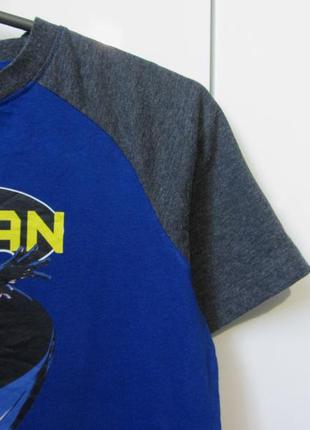 Фирменная хлопковая футболка синяя бэтмен бетмен batman rebel для мальчика 10-11 лет 1462 фото