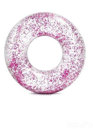 Надувной круг розовый intex 56274 np. диаметром 119см, от 9 лет