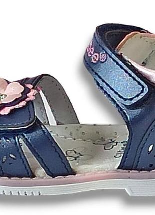 Ортопедические кожаные босоножки сандалии летняя обувь для девочки 211 clibee клиби р.203 фото