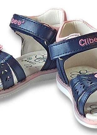 Ортопедические кожаные босоножки сандалии летняя обувь для девочки 211 clibee клиби р.202 фото