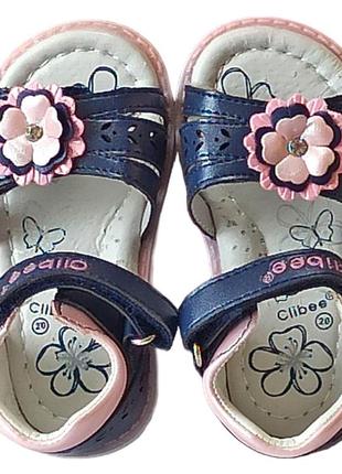 Ортопедические кожаные босоножки сандалии летняя обувь для девочки 211 clibee клиби р.206 фото