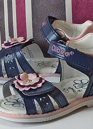 Ортопедические кожаные босоножки сандалии летняя обувь для девочки 211 clibee клиби р.207 фото