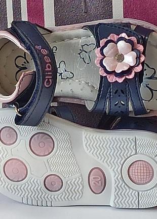 Ортопедические кожаные босоножки сандалии летняя обувь для девочки 211 clibee клиби р.2010 фото