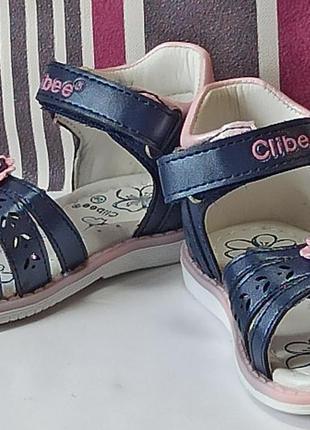 Ортопедические кожаные босоножки сандалии летняя обувь для девочки 211 clibee клиби р.208 фото