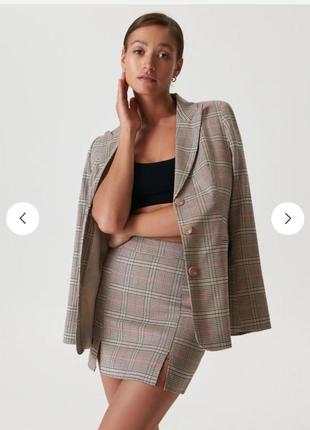 Костюм у клітинку піджак спідниця з розмірами