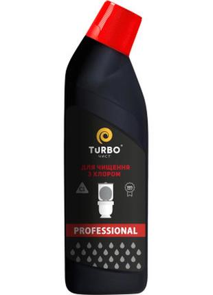 Средство для чистки унитаза turboчист professional активный гель с хлором 1 л (4820178063937)