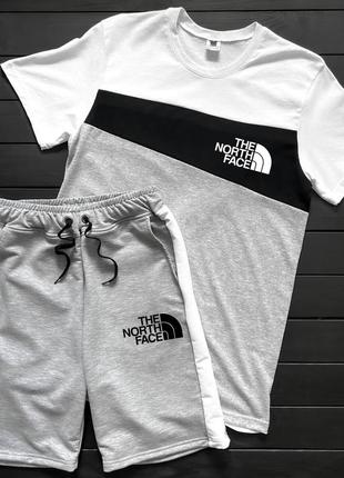 The north face люксовый летний комплект футболка и шорты костюм разные цвета