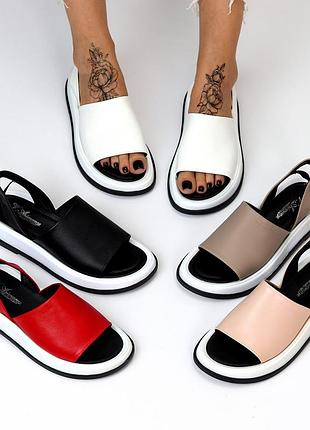 ❤️ кожаные босоножки