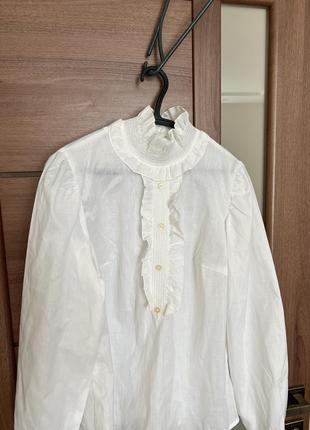 Блузка винтажная блузка с рюшами рубашка размер с-м3 фото