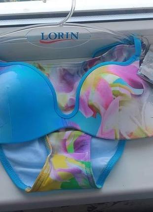 Модный яркий польский купальник с пуш-ап