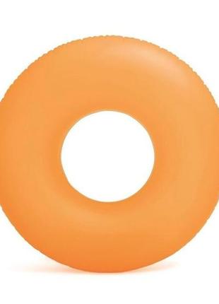 Детский надувной круг оранжевый intex 59262 np. диаметром 91см, от 8 лет