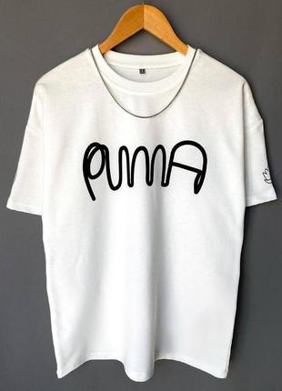 Футболка оверсайз puma белого цвета