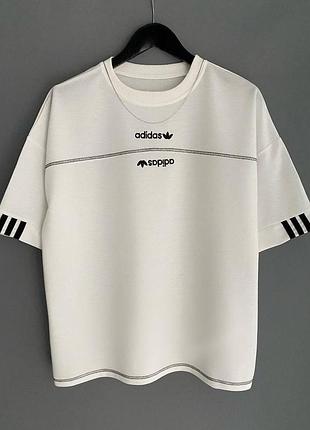 Футболка оверсайз adidas белого цвета