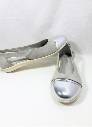 Замшевые фирменные туфли-балетки от "marco tozzi", р 394 фото