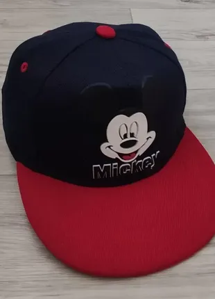 Кепка детская снепбек (snapback) в стиле микки синий с красным 50-54р (2220)