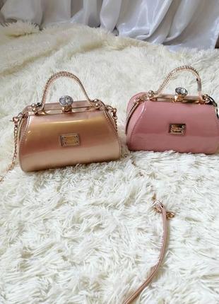 Шикарна каркасна сумка лак