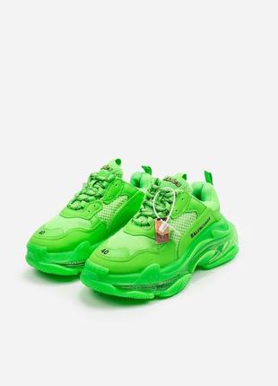 Кроссовки в стиле balenciaga «neon green» мужские5 фото