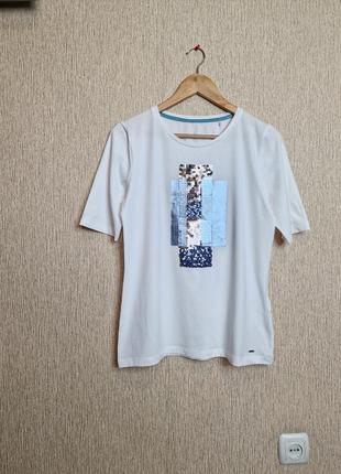 Качественная футболка с принтом и пайетками taifun5 фото
