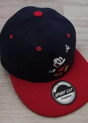 Кепка дитяча снепбек (snapback) в стилі hello mickey (міккі) синій з червоним 50-54р (3220)1 фото