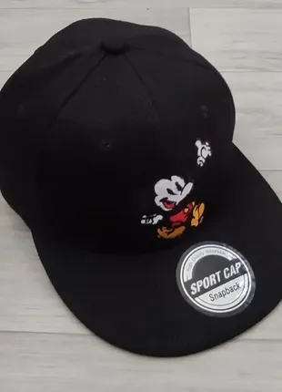 Кепка дитяча снепбек (snapback) в стилі hello mickey (міккі) чорний 50-54р (3220)