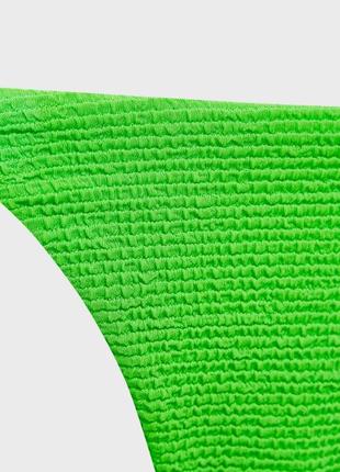 Лаймовые бикини плавки-танга из жатой ткани3 фото