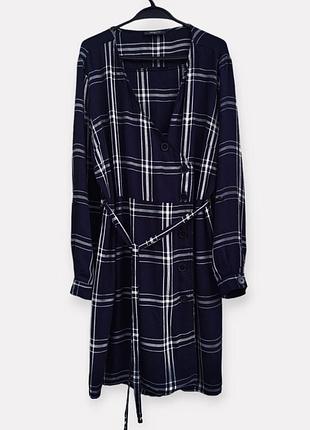 Платье на запах из натуральной ткани большого размера