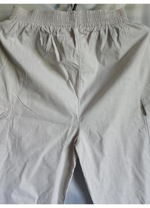 Новые мужские удлиненные шорты бриджи молочного цвета, состав хлопка, глубокая пройма3 фото