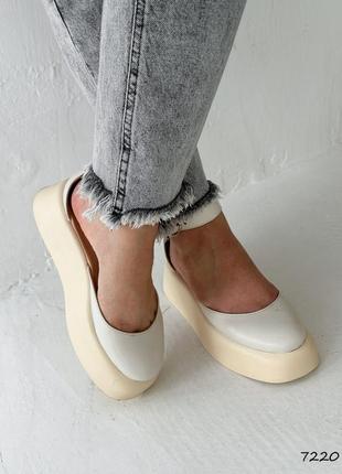 Туфли женские esmi светлый беж, натуральная кожа5 фото