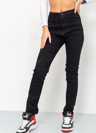 Джинсы женские однотонные цвет черный 2269538-4