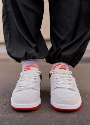 Чоловічі кросівки nike sb dunk low grey red2 фото