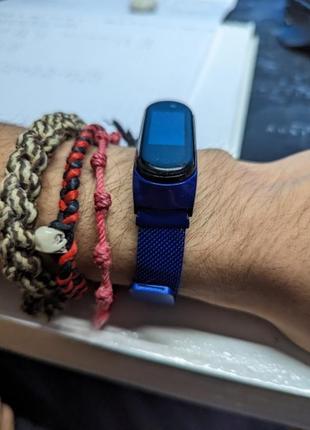 Металевий ремішок для mi band 3/4/5/6/7  металлический ремешок к mi band 3/4/5/6/7 ремешок к ми бенд браслет ми банд  мі бенд мі банд