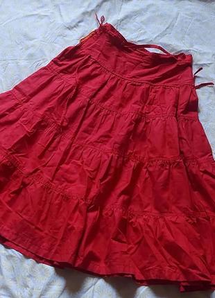Длинная красная юбка хипи2 фото