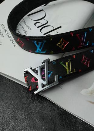 Ремінь louis vuitton rainbow belt black/silver