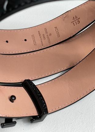 Ремень louis vuitton leather belt embossing black/black2 фото