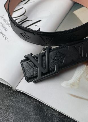 Ремень louis vuitton leather belt embossing black/black5 фото