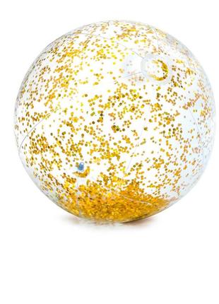 Надувной мяч "блеск" желтый intex 58070 np. диаметром 71см, от 3 лет
