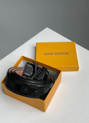 Ремень louis vuitton leather belt chess black/black