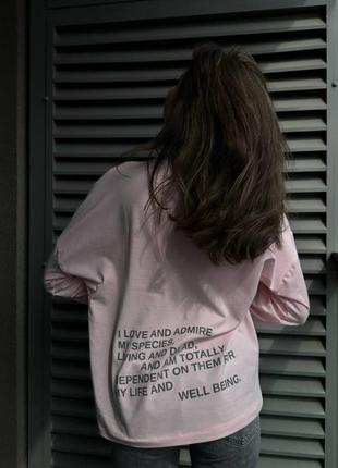 Свитшот женский базовый лонгслив легкий свободный оверсайз серый графит розовый повседневный кофта9 фото