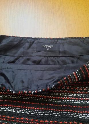 Очень красивая мини юбка с шерстью в украинском стиле черная с красной и белой полоской от papaya3 фото