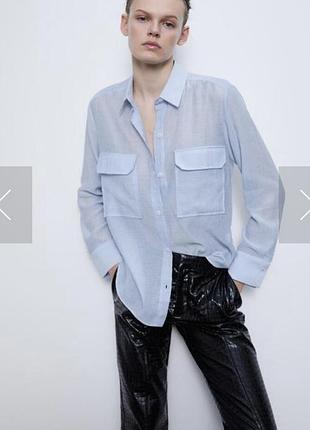 Блакитна рубашка zara