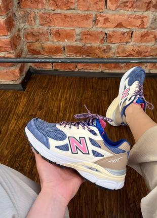 New balance 990 чоловічі жіночі різнокольорові кросівки беланс сині блакитні малинові білі весна осінь демі мужские женские синие белые кроссовки