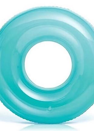 Детский надувной круг голубой intex 59260 np. диаметром 76см, от 8 лет