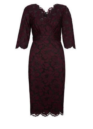 Платье миди кружевное гипюровое
