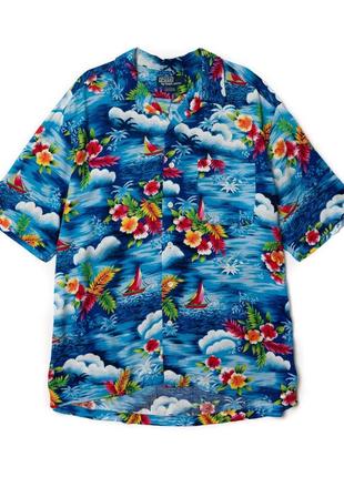 Polo by ralph lauren vintage caldwell men's button down hawaiian shirt  чоловіча сорочка гавайка