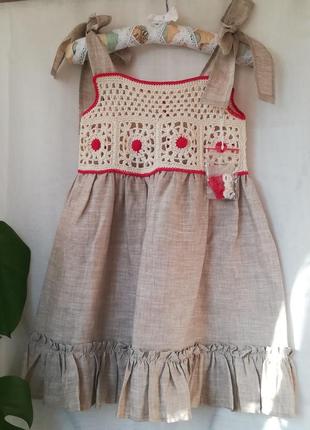 Дитяча літня сукня | дитячий сарафан | льон
